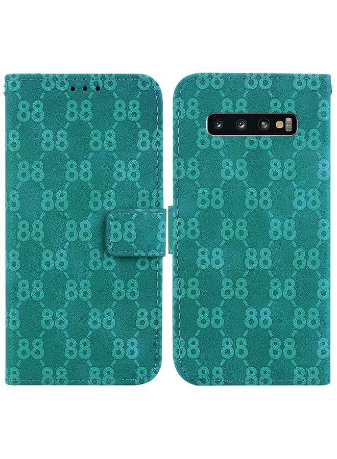 اس-توب جراب لهاتف Samsung Galaxy S10، جراب هاتف جلدي منقوش مزدوج على شكل 8 - Image 1