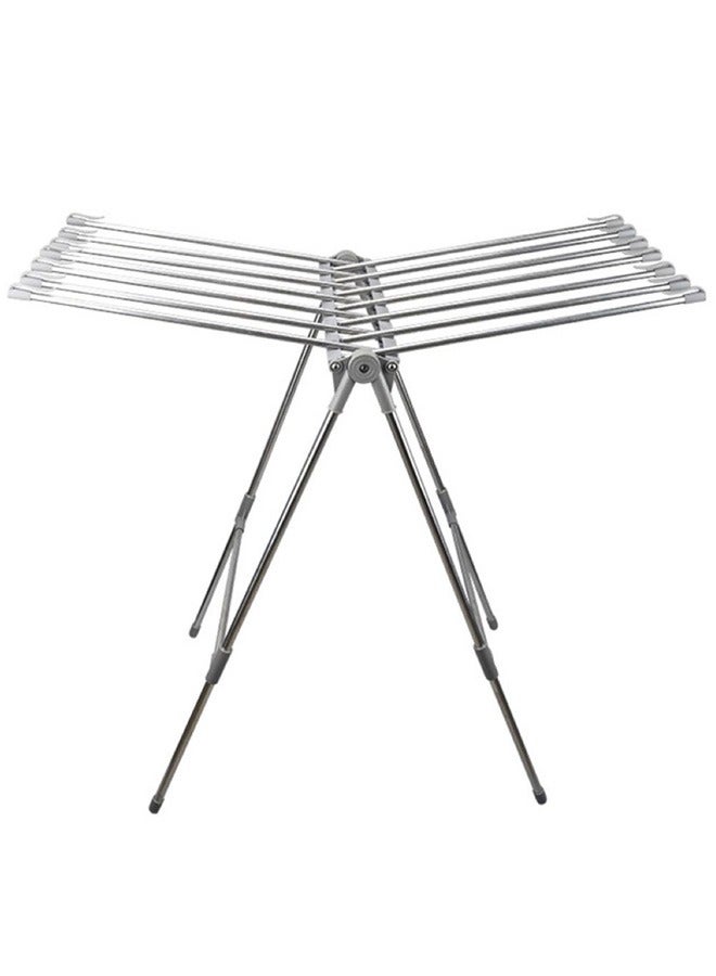 Taimi Drying Shelf Is Made Of Stainless Steel Foldable With A Tube Installed In The End To Install The Clothes And The Silver Slide Resistance - Image 1