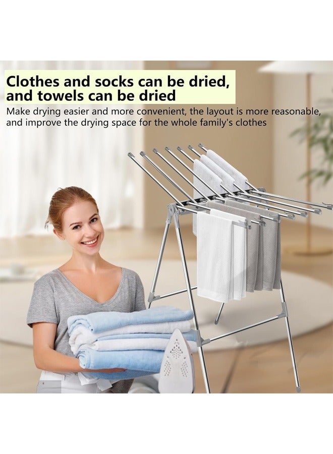 Taimi Drying Shelf Is Made Of Stainless Steel Foldable With A Tube Installed In The End To Install The Clothes And The Silver Slide Resistance - Image 5