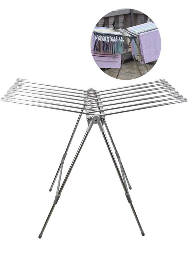Taimi Drying Shelf Is Made Of Stainless Steel Foldable With A Tube Installed In The End To Install The Clothes And The Silver Slide Resistance - Image 3
