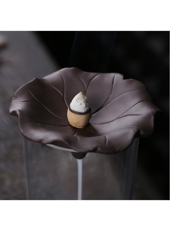 Aromatherapy Stove Home Decor Decoration Purple Clay Reverse Flow Incense Stove Lotus Shaped Best Gift  - Image 3