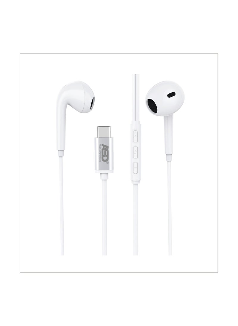 ASD - ASD-74EP USB-C Earphones – Premium Audio for iPhone 15 & Samsung Galaxy Devices - Image 1