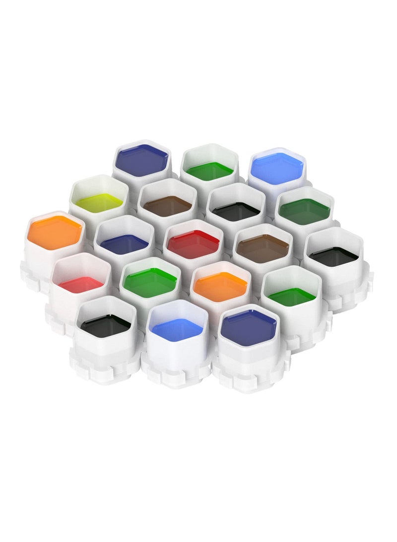 SYOSI كؤوس حبر الوشم SYOSI 200 قطعة، كؤوس بشكل خلية نحل 20 × 21 مم كؤوس شفافة لحفظ الحبر ملحقات الوشم (أبيض) - Image 1