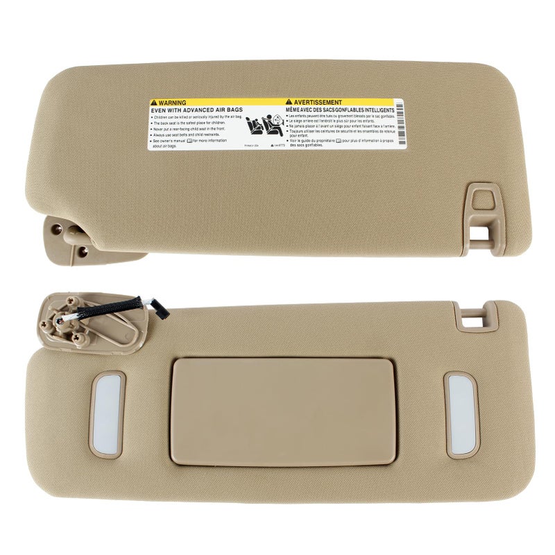 PEVAST Left Driver and Right Passenger Side Sun Visor Replacement for Chevrolet GMC 2007 2008 2009 2010 2011 2012 2013 2014,Sunvisor Replaces 22850307 22850311(Beige) - Image 2