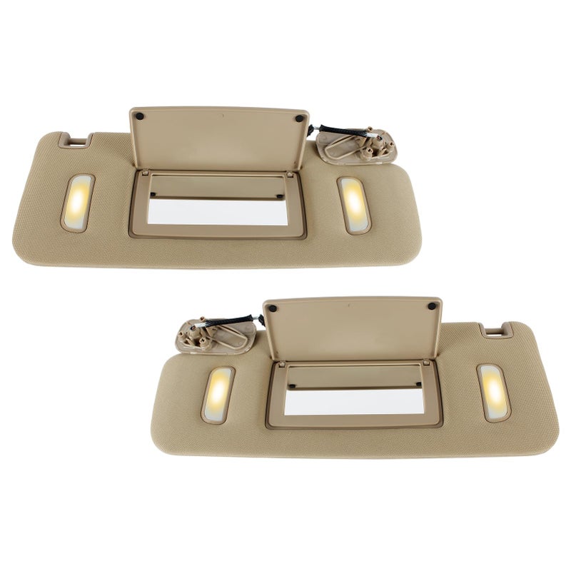 PEVAST Left Driver and Right Passenger Side Sun Visor Replacement for Chevrolet GMC 2007 2008 2009 2010 2011 2012 2013 2014,Sunvisor Replaces 22850307 22850311(Beige) - Image 1