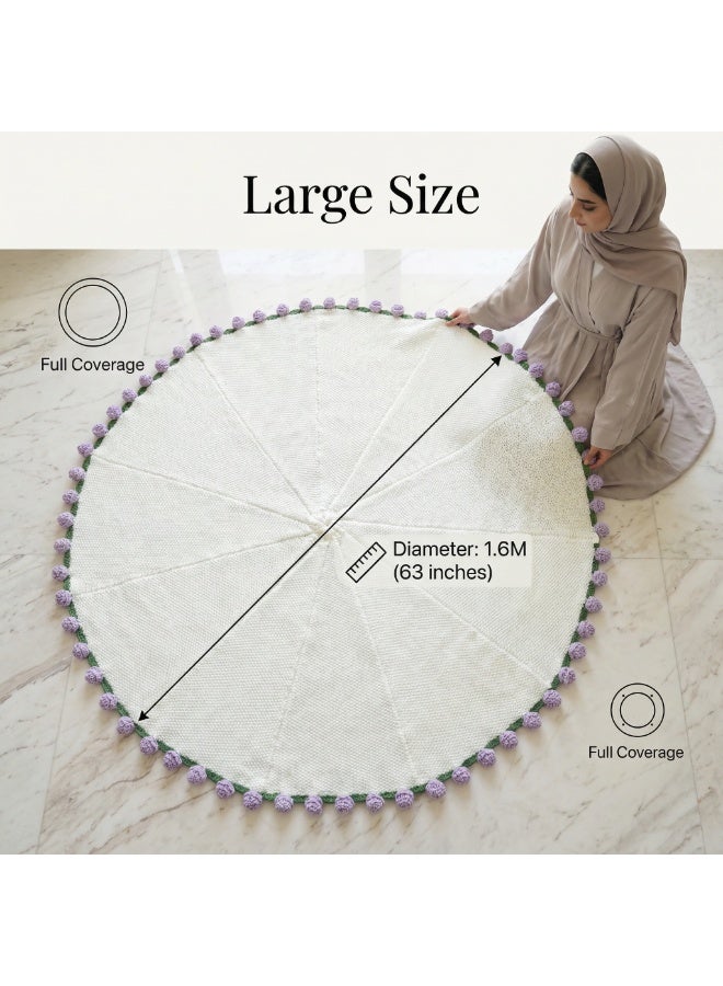 بطانية وردة كروشيه يدوية صناعة - 99 ودة بنفسجية - للمنزل والمكتب والسيارة - Image 3