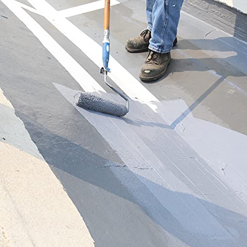 AMES SEB1 Elasto-Barrier Adhesive Base Coat-1 Gallon, Gray Primer Perfect for RV, Wood, Roofs and More-Expands and Contracts 1200% -Made in The USA, Grey Liquid Rubber - Image 2