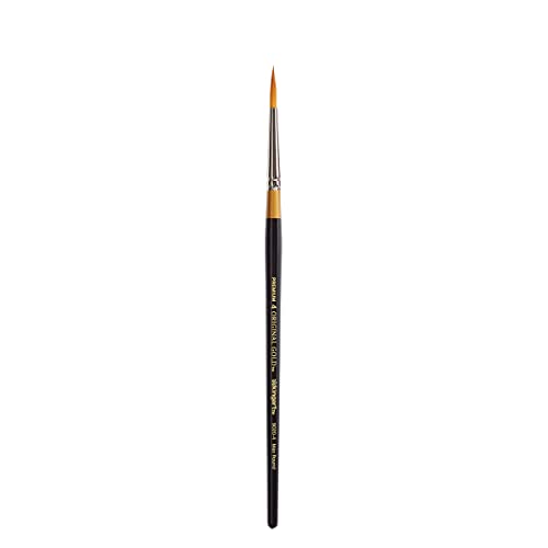 KINGART Premium Original Gold 9020-4 Ultra Round Series Artist Brush, Golden Taklon Synthetic Hair, Short Handle, for Acrylic, Watercolor, Oil and Gouache Painting, Size 4 - Image 1