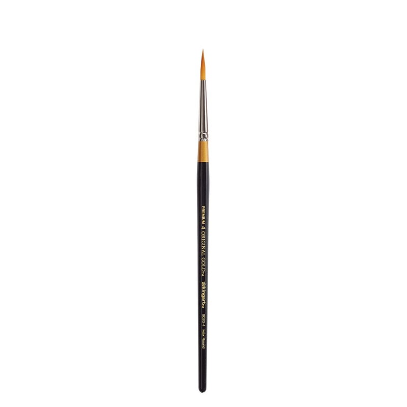 KINGART Premium Original Gold 9020-4 Ultra Round Series Artist Brush, Golden Taklon Synthetic Hair, Short Handle, for Acrylic, Watercolor, Oil and Gouache Painting, Size 4 - Image 4