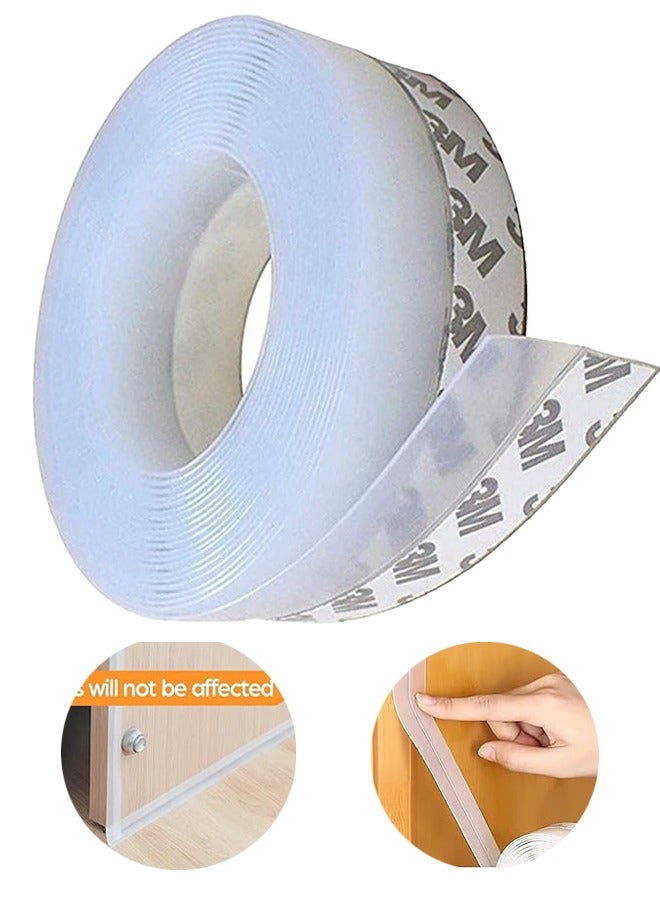 Weather Strip Silicone Sealing Strip, Adjustable Adhesive Window Seal Door Strip Bottom, Tape for Doors, Windows and Shower Glass Gaps, 300CM x 4.5CM - Transparent - Image 1