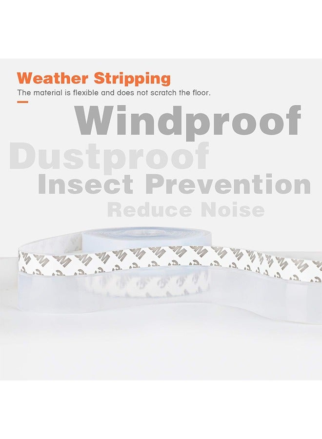 Weather Strip Silicone Sealing Strip, Adjustable Adhesive Window Seal Door Strip Bottom, Tape for Doors, Windows and Shower Glass Gaps, 300CM x 4.5CM - Transparent - Image 2