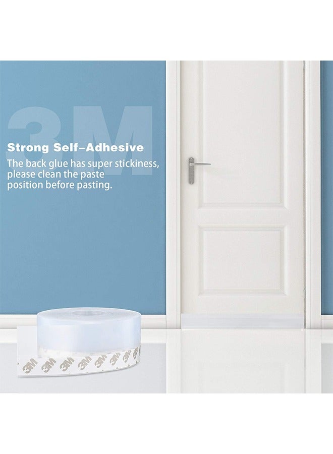 Weather Strip Silicone Sealing Strip, Adjustable Adhesive Window Seal Door Strip Bottom, Tape for Doors, Windows and Shower Glass Gaps, 300CM x 4.5CM - Transparent - Image 4