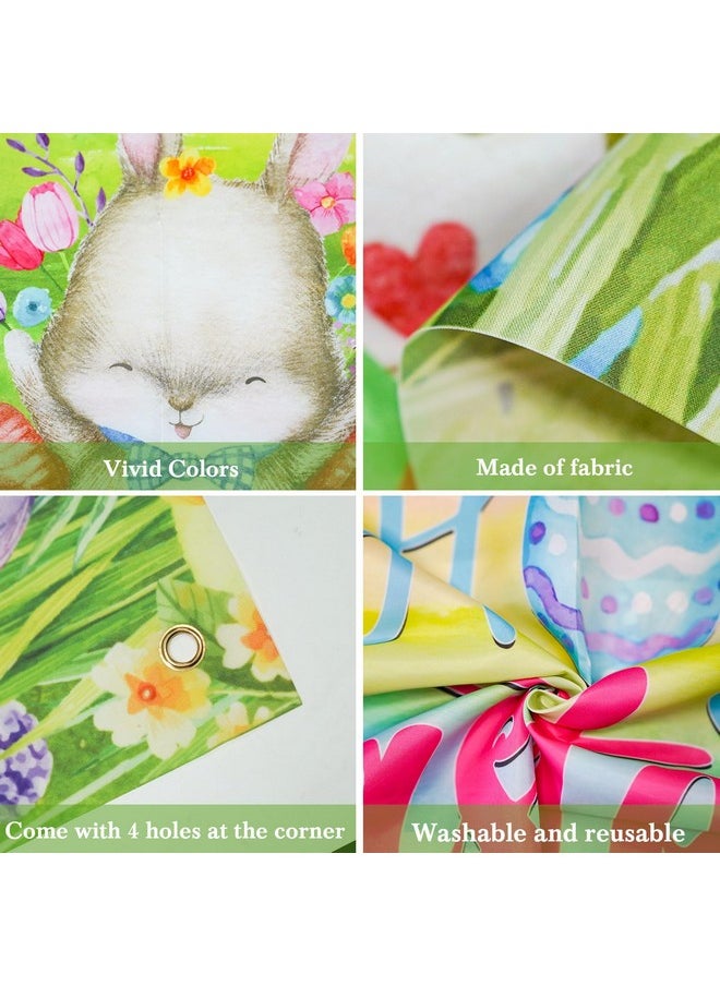 Mocsicka Mocsicka Happy Easter Door Cover Spring Easter Bunny Door Cover Egg Easter Door Banner Party Hanging Banner Sign Decoration for Indoor Outdoor Easter Party Decoration (Green)  - Image 5