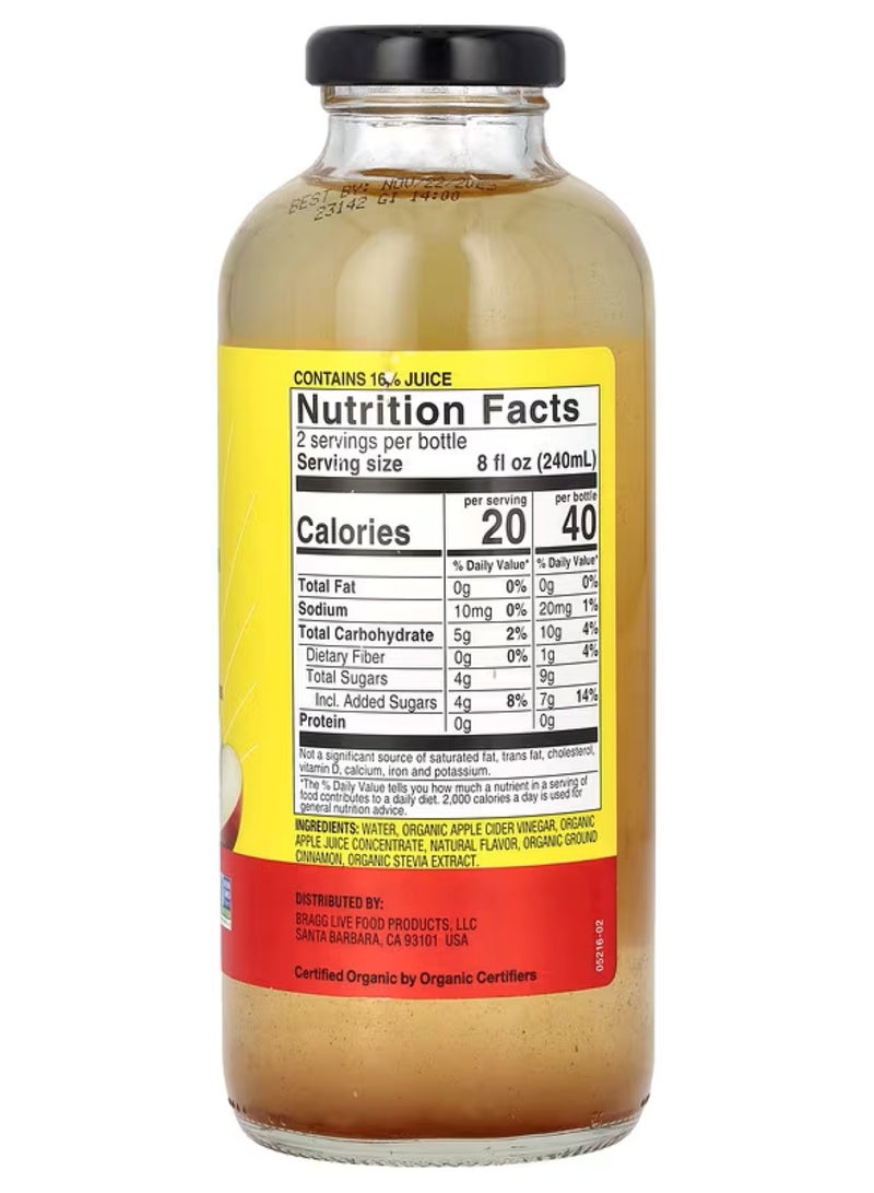 Bragg, Organic Apple Cider Vinegar Refreshers, Prebiotic, Apple Cinnamon, 16 fl oz (473 ml) - Image 2