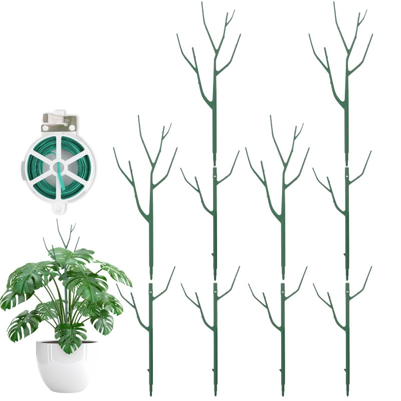 Qaobo 10 Pack Stackable Plant Support Stakes, Climbing Plant Support Structures for Monstera, Pothos, Philodendron Garden Plant Stakes for Indoor Outdoor Plants - Image 1