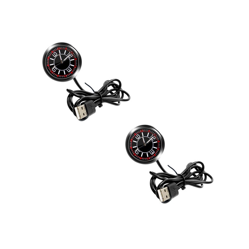 2pcs Night Glow Car Clock Stick- Dashboard Digital Clock Decorative Vehicle Clock Dashboard Clock Decor Car Accessories Car Decorative Clock - Image 1