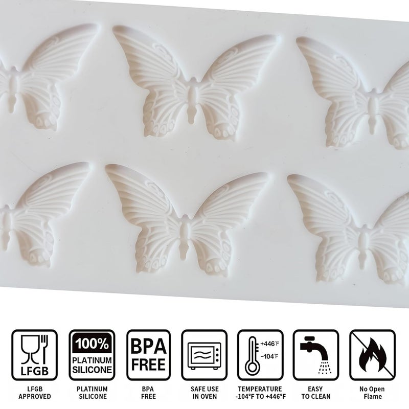 MoldBerry Silicone Butterfly Shape Garnishing Mold Candy Cake Baking Mould Cake Decorating Mold Kitchen Baking Tool Chocolate for Fondant Cake Decorating Pack of 1 - Image 4