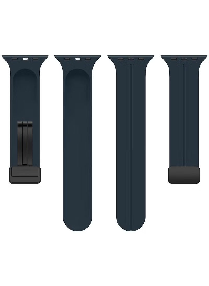 Generic - Magnetic for Apple Watch Band 49mm 45mm 44mm 42mm Women men,Silicone Sport Strap Replacement WristBands for Apple Watch Series 9/ultra 2/8/ultra/7/SE/SE 2nd/6/5/4/3/2/1,iWatch Bands - Image 1
