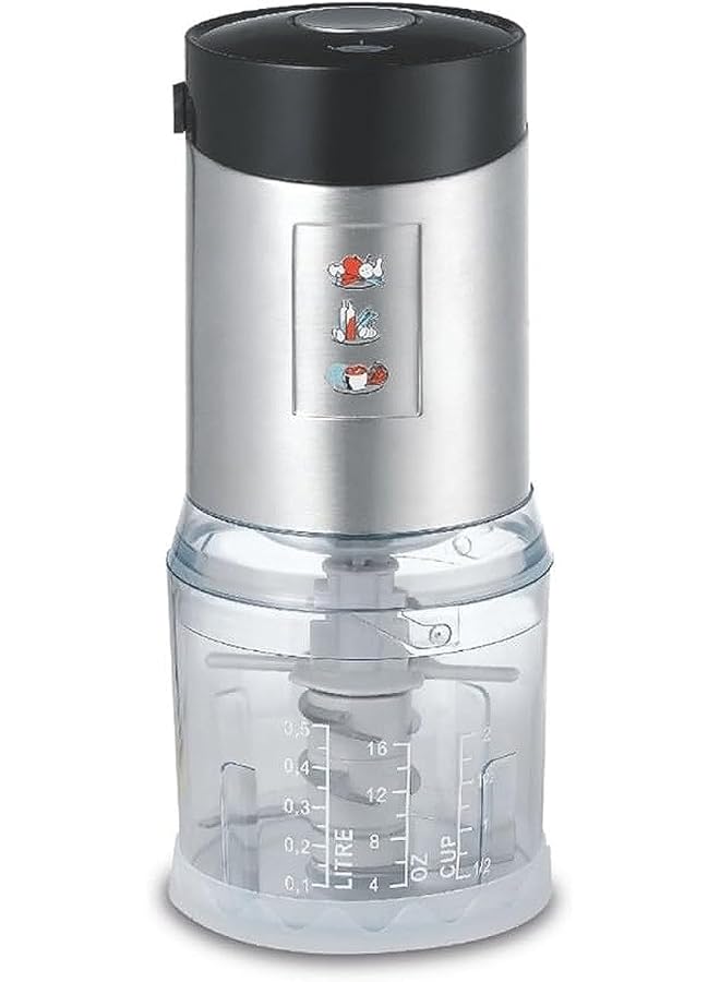 إيروريكس مفرمة خضروات كهربائية سعة 1 لتر ومفرمة لحوم متعددة الوظائف من الفولاذ المقاوم للصدأ بقوة 400 وات لتحضير الطعام للمطبخ للحوم والخضروات والبصل والثوم والفواكه والمكسرات بسرعتين