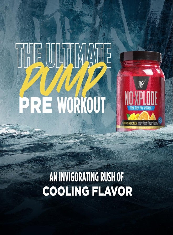 BSN N.O.-XPLODE Cool Rush Pre Workout Powder, Preworkout Energy Supplement for Men and Women with Creatine and Beta-Alanine, Mango Citrus Smash, 30 Servings, 1.2 Pound (Packaging May Vary) - Image 4