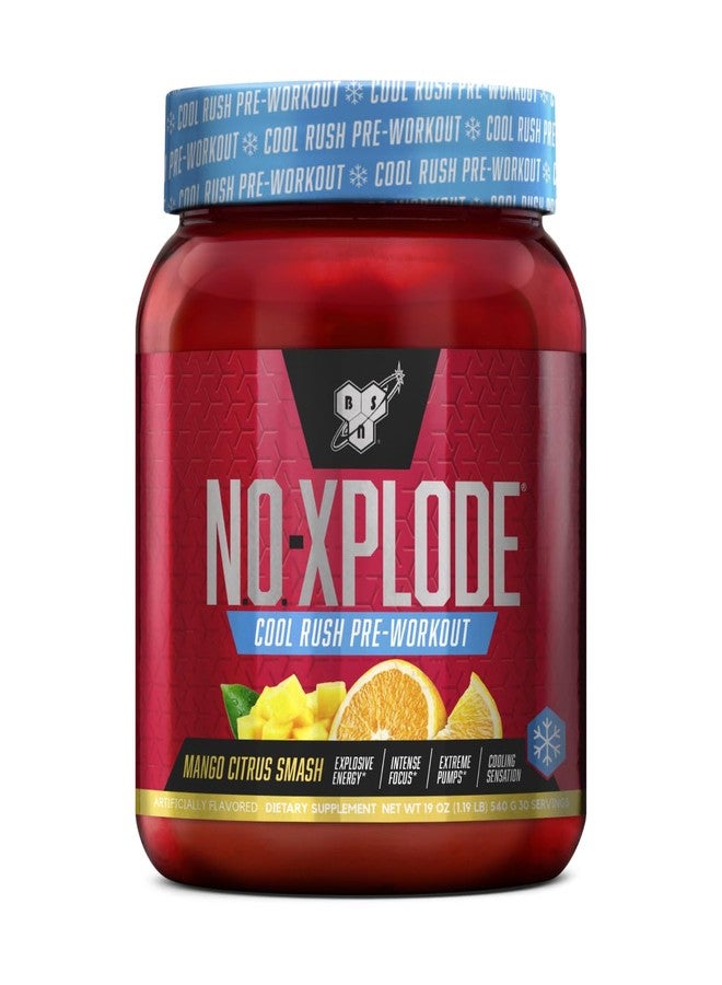 BSN N.O.-XPLODE Cool Rush Pre Workout Powder, Preworkout Energy Supplement for Men and Women with Creatine and Beta-Alanine, Mango Citrus Smash, 30 Servings, 1.2 Pound (Packaging May Vary) - Image 1