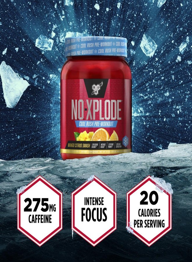 BSN N.O.-XPLODE Cool Rush Pre Workout Powder, Preworkout Energy Supplement for Men and Women with Creatine and Beta-Alanine, Mango Citrus Smash, 30 Servings, 1.2 Pound (Packaging May Vary) - Image 5