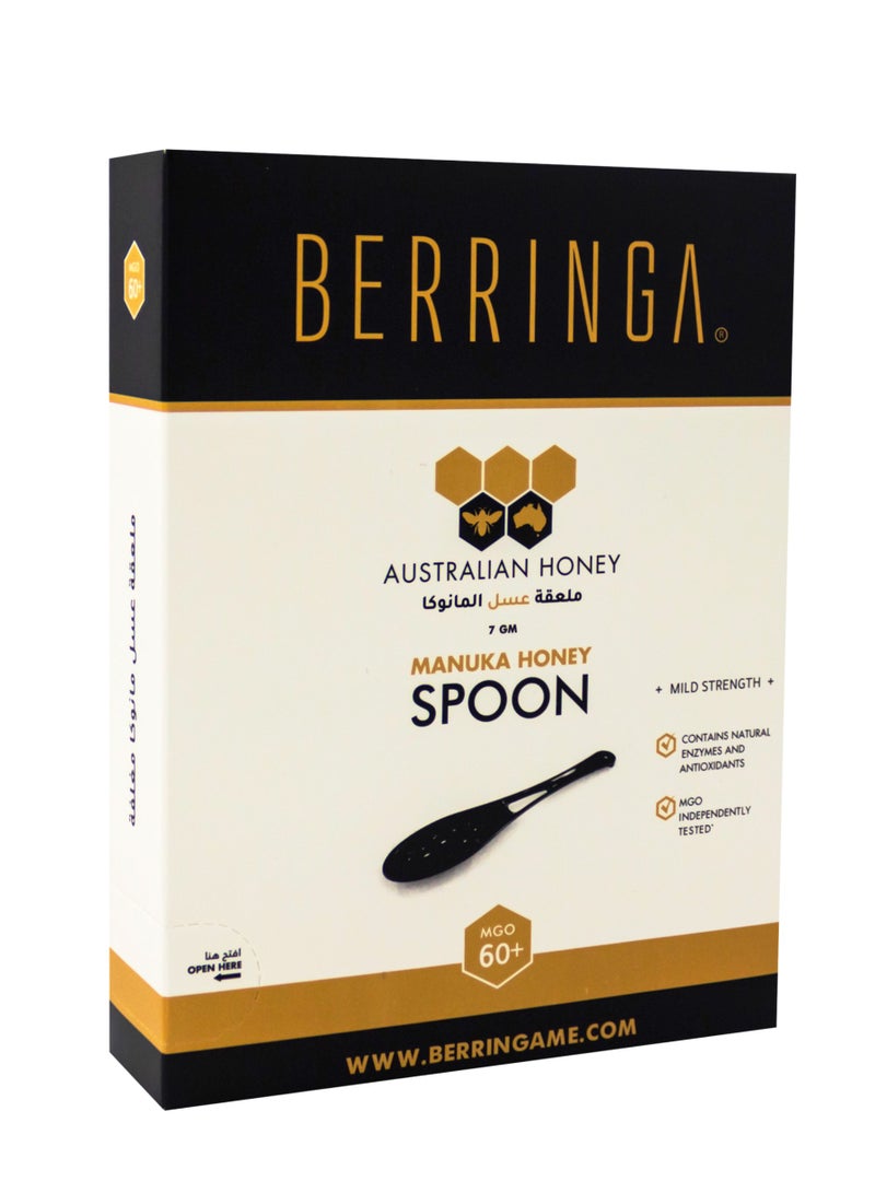 BERRINGA 60+ MGO Australian Manuka Honey Spoon Box 12 Honey Spoon For Each Box And 7 Grams For Each Spoon | Made By Australian Bee - Image 1