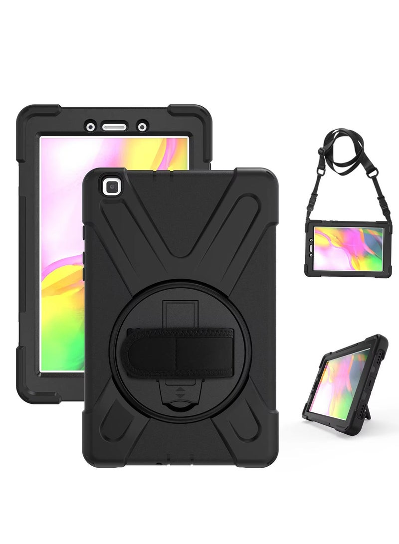 Compatible with Samsung Tab A 8.0Inch T290/T295 (2019) Shockproof Case with 360 Degree Rotatable Stand Hand Strap