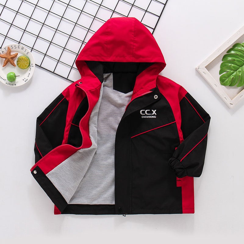 Boys' Jacket Autumn Windproof And Waterproof Korean Style For Older Children, Detachable Three-In-One - Image 1