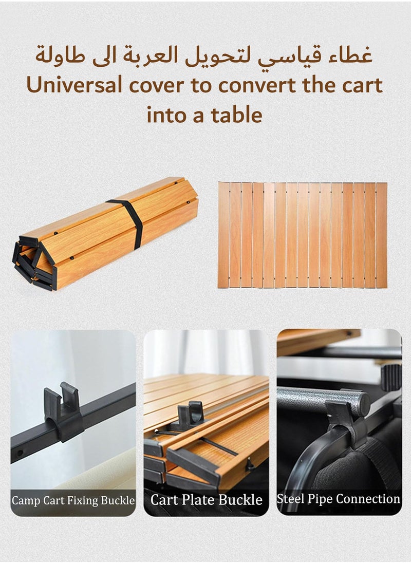 RENOVO - Garden Cart Folding Trolley - Practical Trolley for Transporting Items and Materials Outdoors with Cover to Convert It into a Table - Image 1