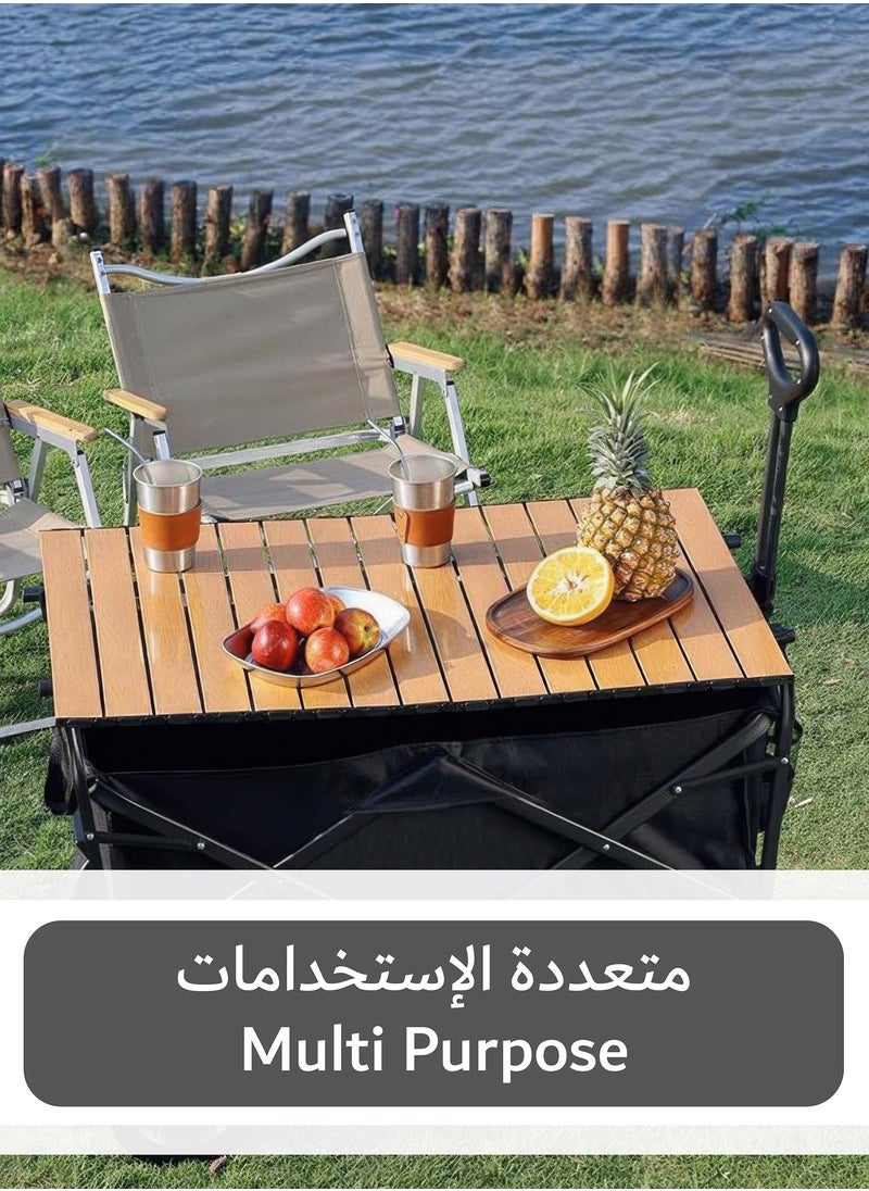 RENOVO - Garden Cart Folding Trolley - Practical Trolley for Transporting Items and Materials Outdoors with Cover to Convert It into a Table - Image 1