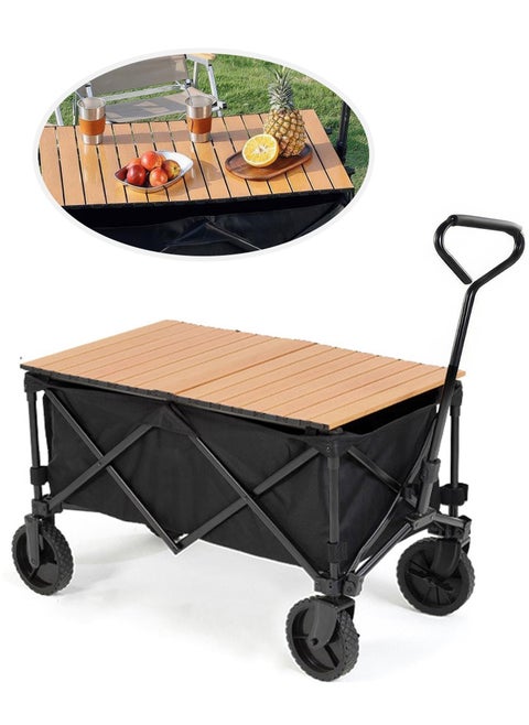 Garden Cart Folding Trolley - Practical Trolley for Transporting Items and Materials Outdoors with Cover to Convert It into a Table