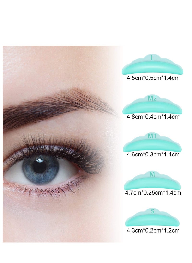 SYOSI 40 Pieces Eyelash Perming Curler Perm Pad Reusable Eyelash Perm Silicone Pads 5 Sizes Eyelash Lift Rods Makeup Beauty Tool for Different Length Eyelashes Lifting  - Image 2