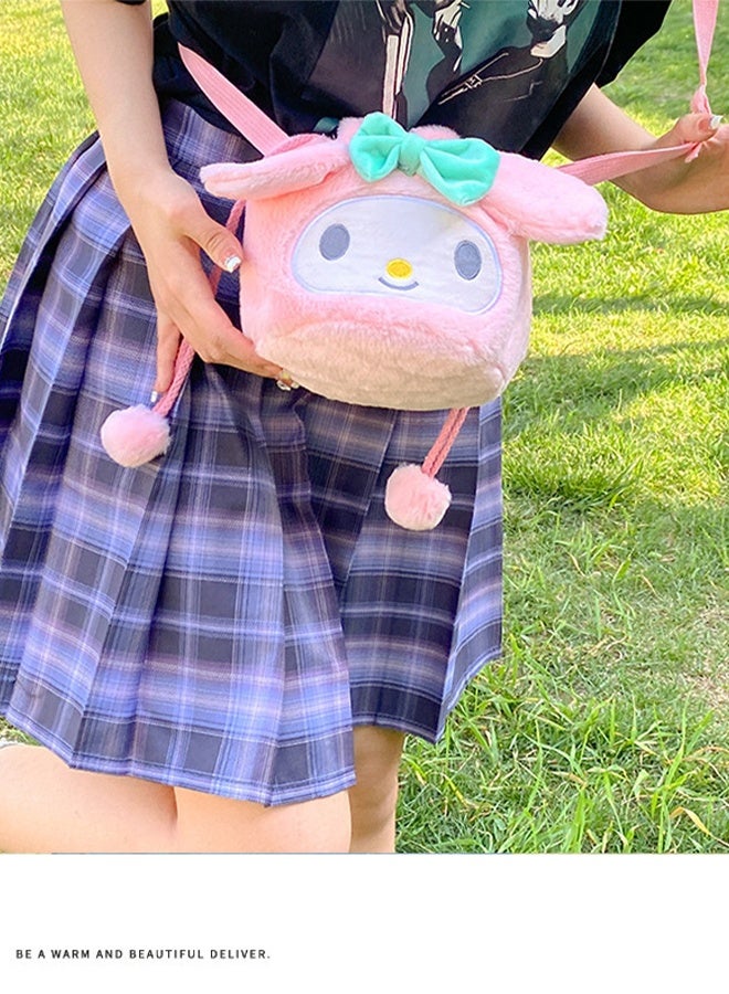 Sanrio My Melody Backpack Sanrio Plush Drawstring Backpack for Girls Cute Cartoon School Bag with Adjustable Straps and Large Capacity Cute Kawaii Gift for Kids and Teens - Image 5