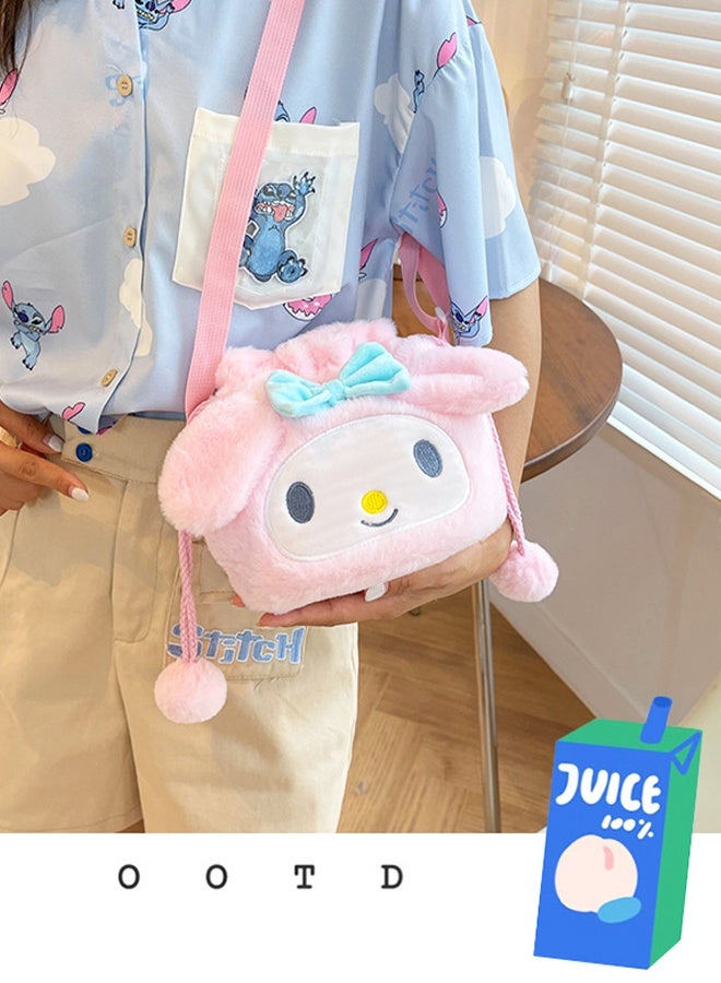 Sanrio My Melody Backpack Sanrio Plush Drawstring Backpack for Girls Cute Cartoon School Bag with Adjustable Straps and Large Capacity Cute Kawaii Gift for Kids and Teens - Image 2