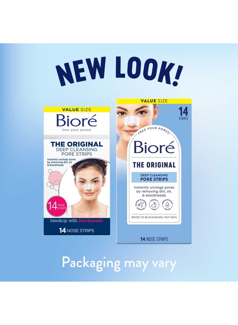 Biore Bioré Original Blackhead Remover Strips, Deep Cleansing Nose Strips With Instant Pore Unclogging, Features C-Bond Technology, Oil-Free, Non-Comedogenic Use, 14 Count - Image 2