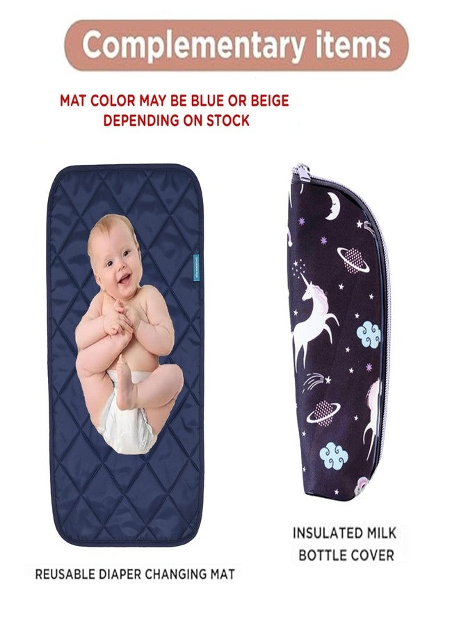 Motherly Nano Diaper Bag for Mothers for Travel - Combo Set with Accessories | Baby Bag for Mother Travel | Diaper Bag for Baby (Unicorn Black) - Image 2