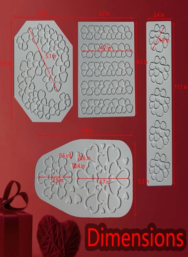 Acxydm 4PCS Heart Silicone Mold,Acxydm Heart Chocolate Molds Hearts Tuile Molds,Fondant Chocolate Molds Set with Love,3D Love Silicone Mold Candy Lace Silica Molds for Making Sugar Craft,Cupcakes - Image 5