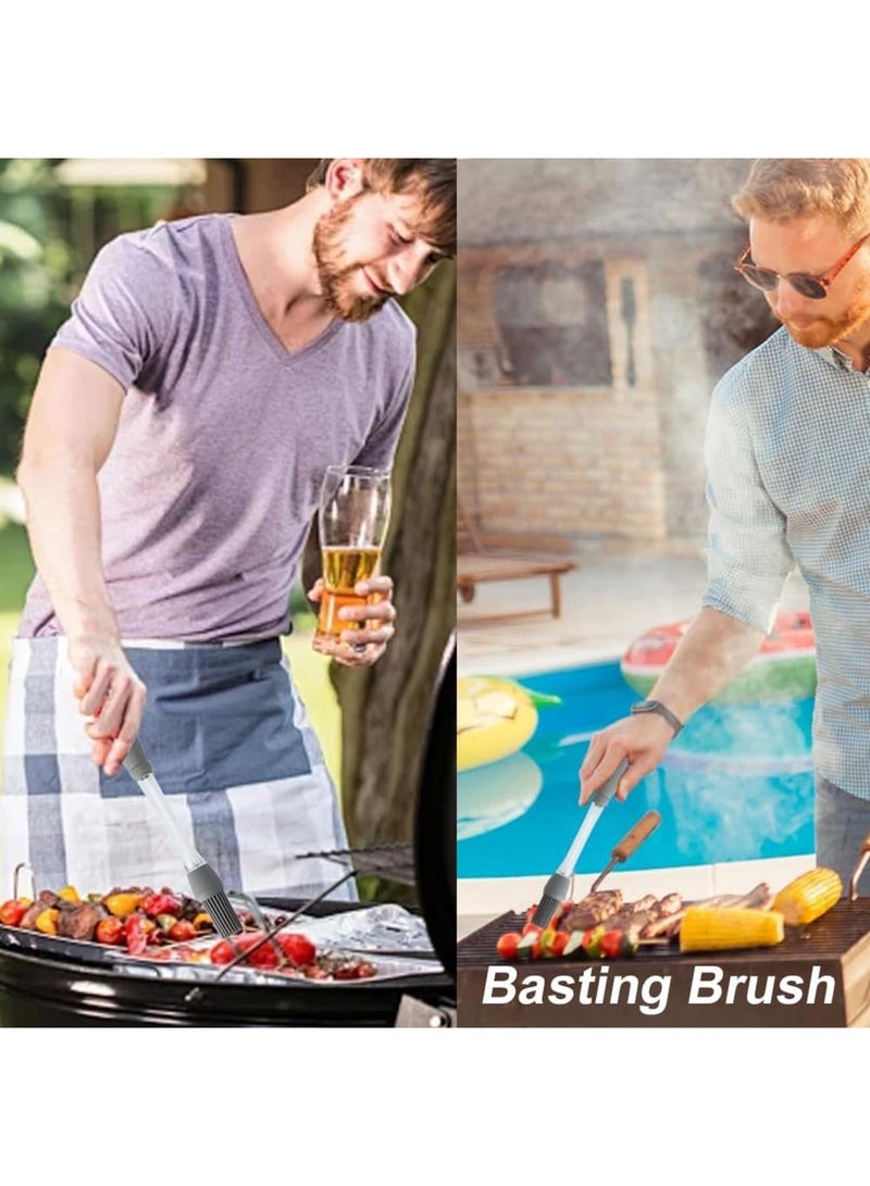 SYOSI Silicone Oil Brush,Basting Pastry Brush for BBQ Grilling Baking, Heat Resistant Spread Oil Butter Sauce for Cooking, for Kitchen Gadget Home Outdoor Use (2 Pcs) - Image 2