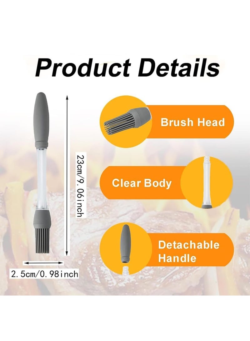 SYOSI Silicone Oil Brush,Basting Pastry Brush for BBQ Grilling Baking, Heat Resistant Spread Oil Butter Sauce for Cooking, for Kitchen Gadget Home Outdoor Use (2 Pcs) - Image 3