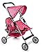 fash n kolor Twin Doll Stroller Pretend Play Stroller for Dolls Toy Stroller with Storage Basket for Baby Doll Accessories Set - Image 3