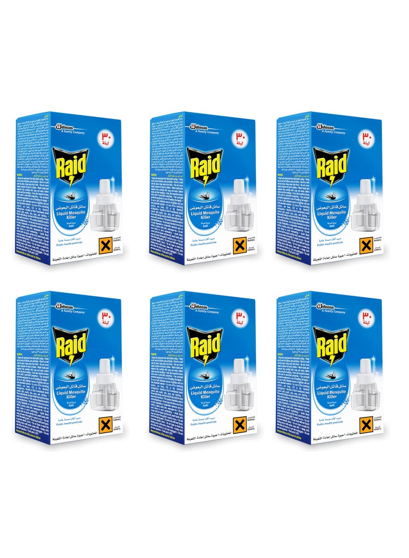 RAID Pack of 6 of Liquid Mosquito Killer Refill - Image 1