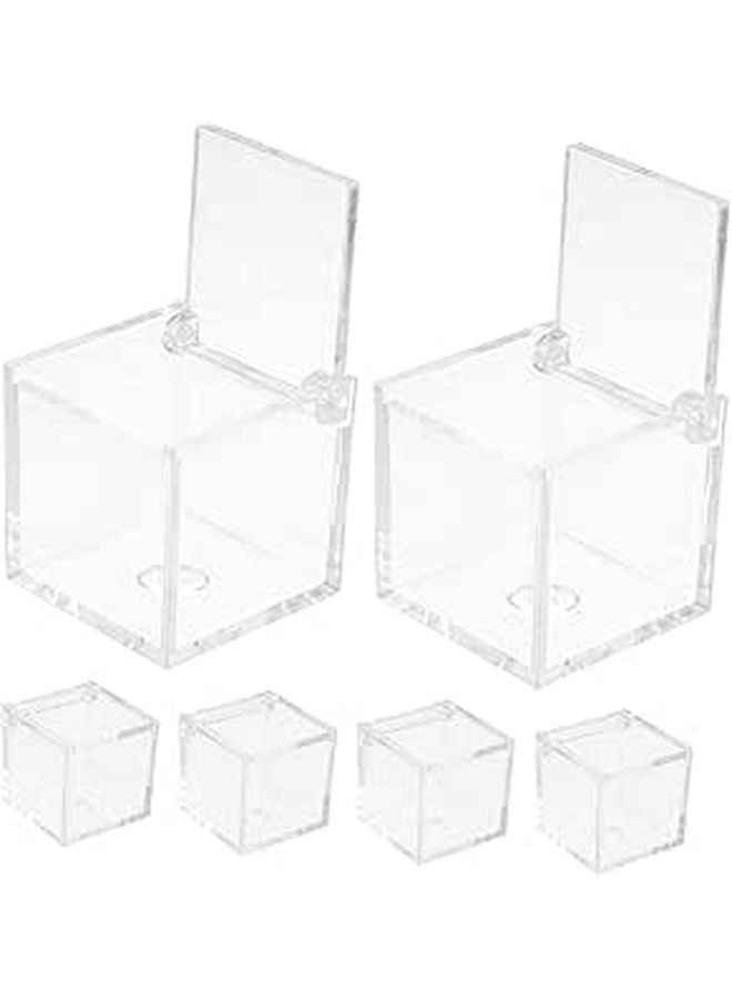 6Pcs Clear Plastic Candy Organizer Box With Flip Lid For Party Wedding Storage - Image 1