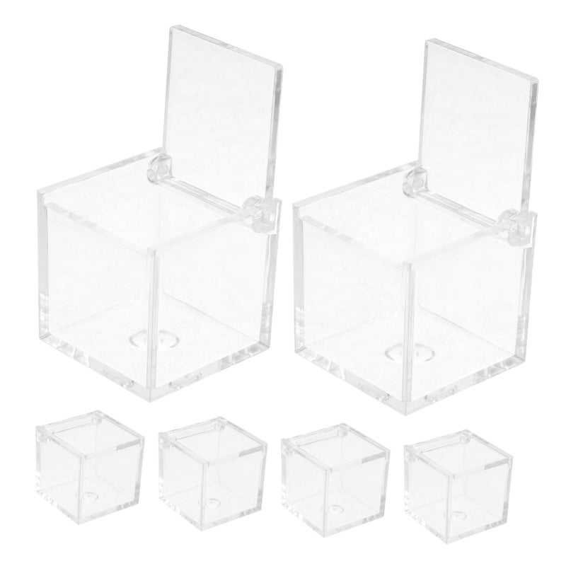 6Pcs Clear Plastic Candy Organizer Box With Flip Lid For Party Wedding Storage - Image 2