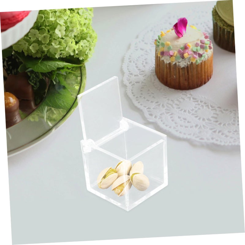6Pcs Clear Plastic Candy Organizer Box With Flip Lid For Party Wedding Storage - Image 5