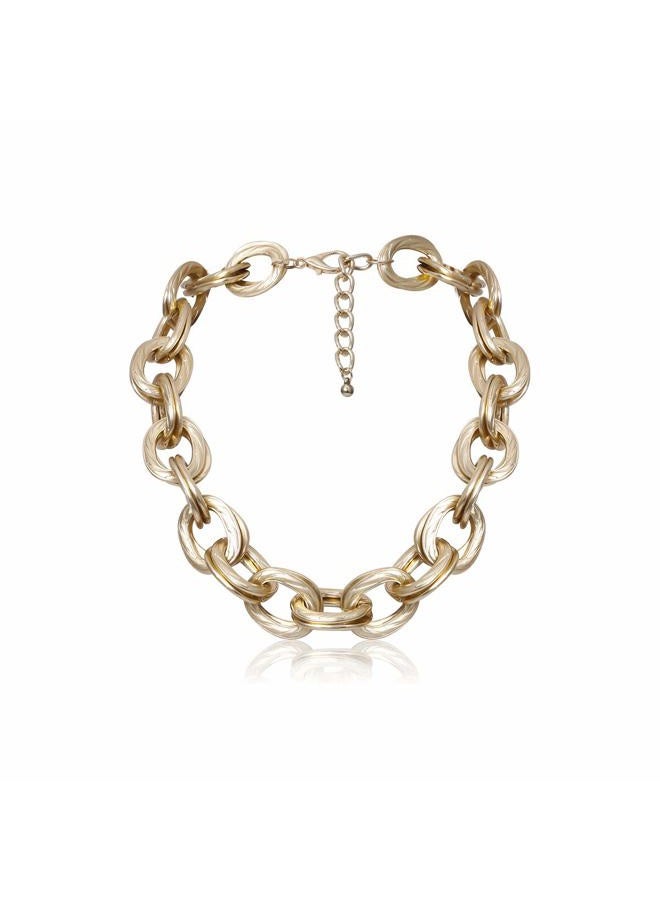 CSIYANJRY99 Chunky Gold Necklaces for Women,Multilayer Punk 80s Hip Hop Necklace,Layered Cuban Link Chain Statement Necklace 90s Freaknik Outfit Accessories for Women (Gold Chunky) - Image 1