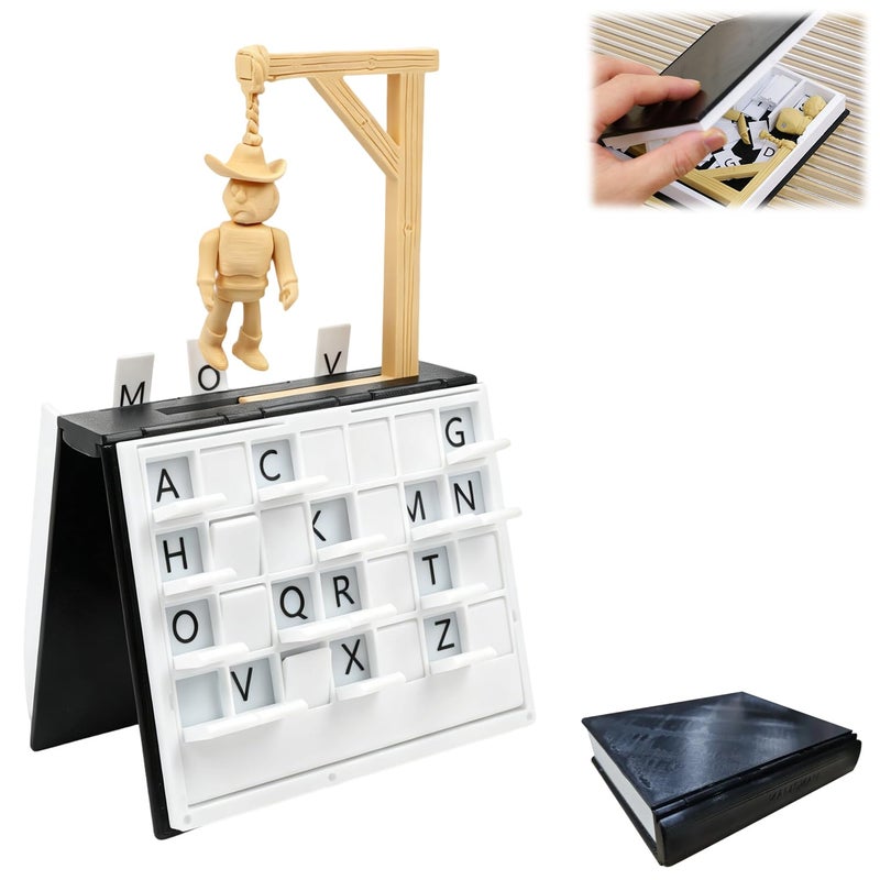 MISEDI PlayBook'd Hangman,Vocabulary Words Spelling Challenge Table Game,Playbook Board Game, 3D Printed Hangman Game,Portable Books Design Board Game - Image 1