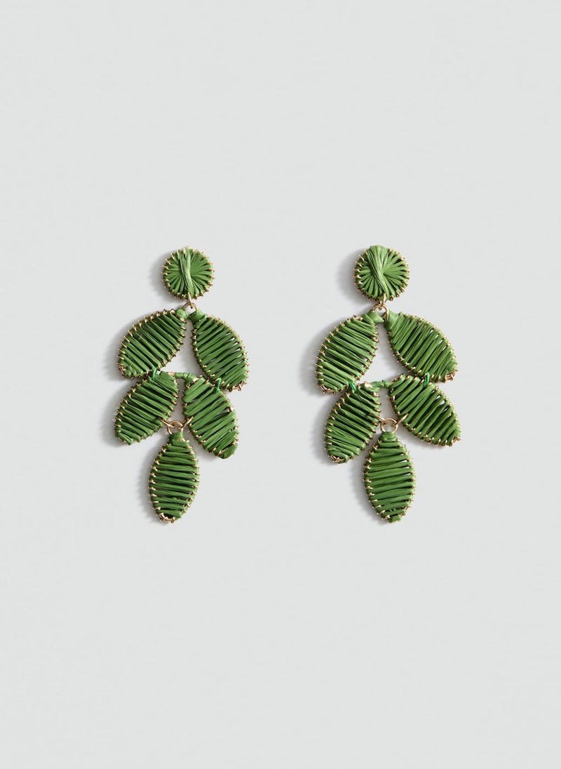 MANGO - Long Floral Design Earrings - Image 1