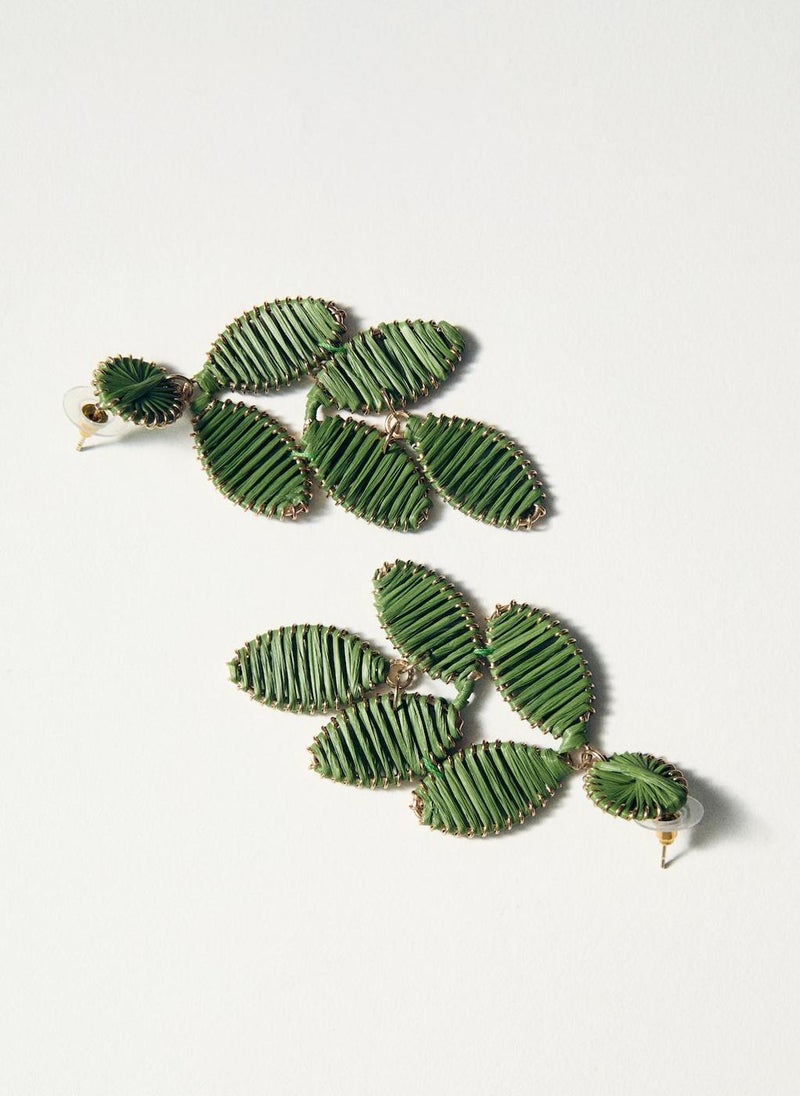 MANGO - Long Floral Design Earrings - Image 1