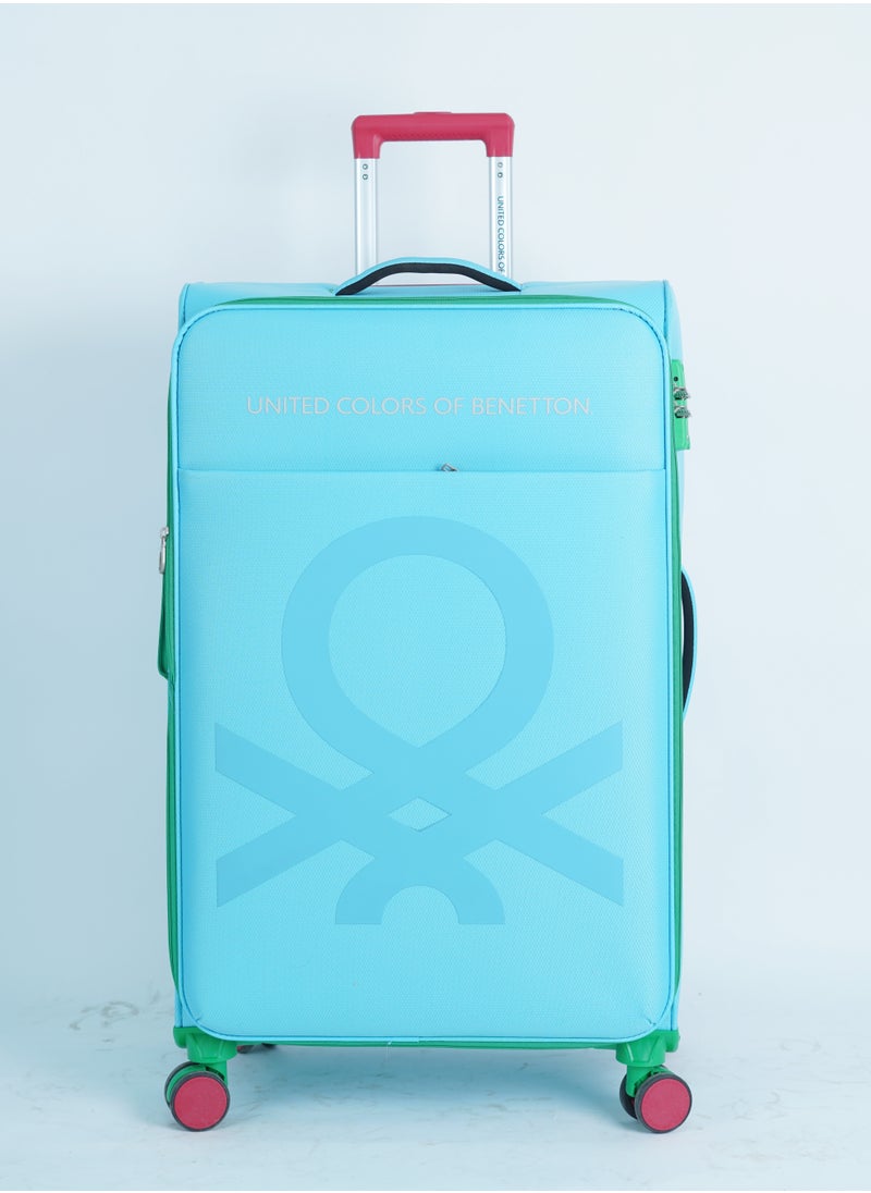 UNITED COLORS OF BENETTON - BNTE-50 Set of 3 Luggage with TSA Lock| Material- Polyester| Adjustable Trolley Handle | Smooth Dual Wheels 360degree rotate| SIZE-20/24/28 Inch|LIGHT BLUE - Image 1